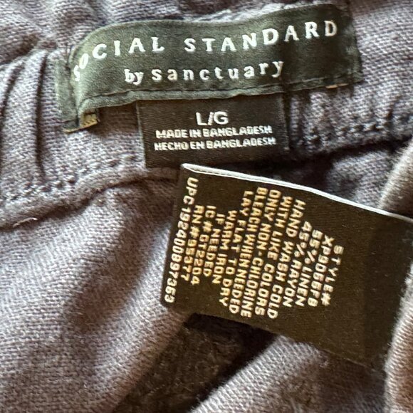 Social Standard Sanctuary Linen Jogger Pants Womens Size Large Blue Pull On New - Picture 10 of 13